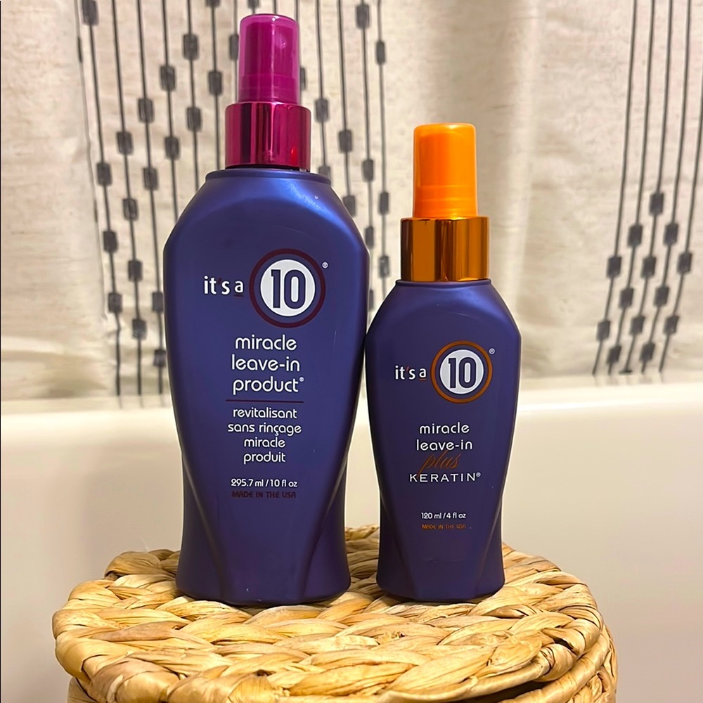 It’s A 10 Haircare Products 10oz miracle leave in & 4oz miracle leave In keratin